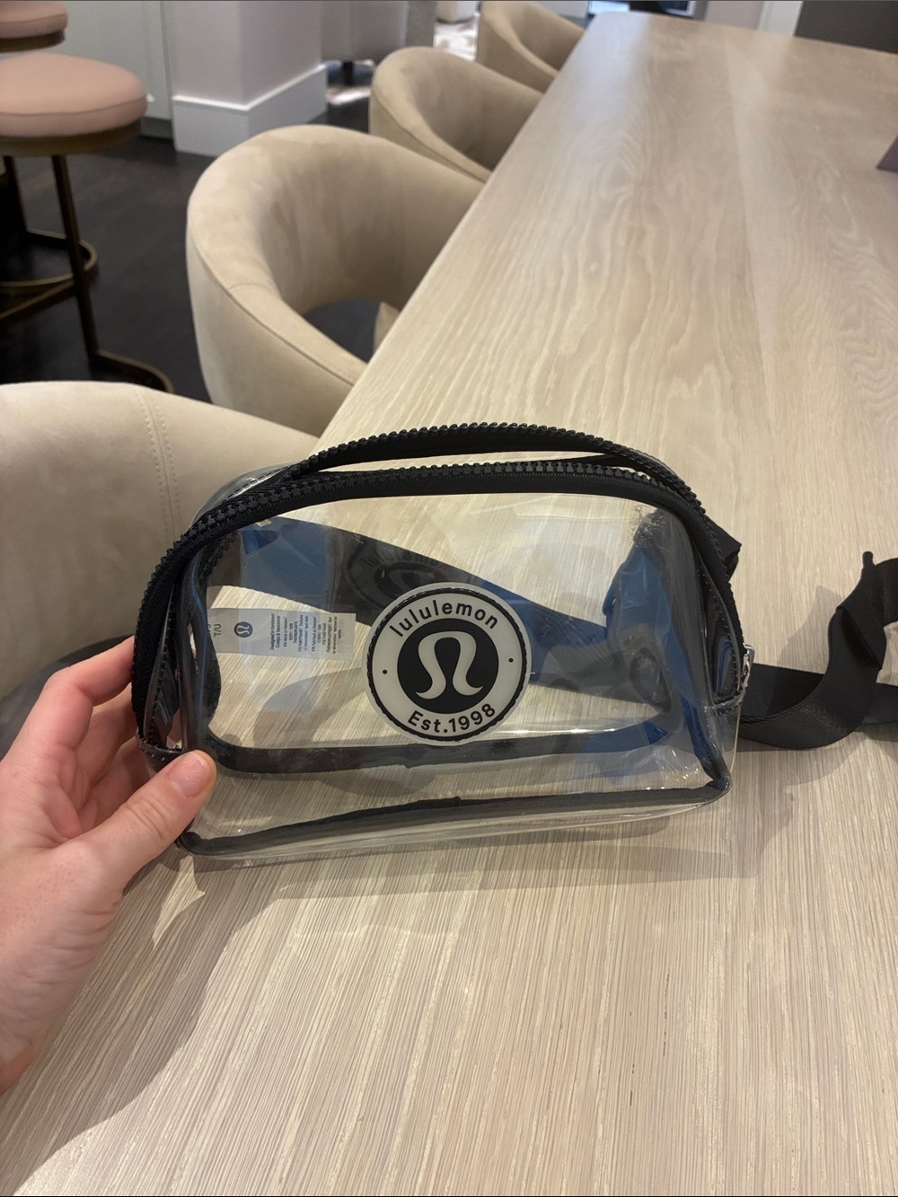lululemon athletica Clear Black Belt Bag